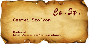 Cserei Szofron névjegykártya